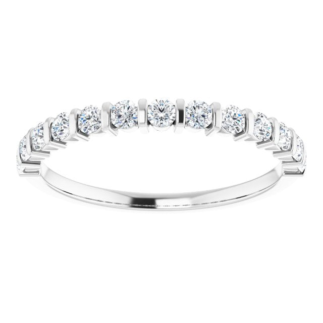 0.37 ct. Round Cut Diamond Wedding Band Bar Set Anniversary Ring-VIRABYANI